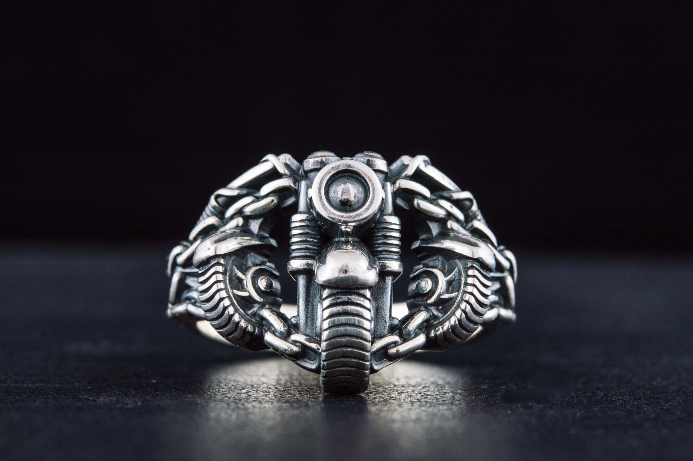 Motobike Ring Sterling Silver Biker Jewelry
