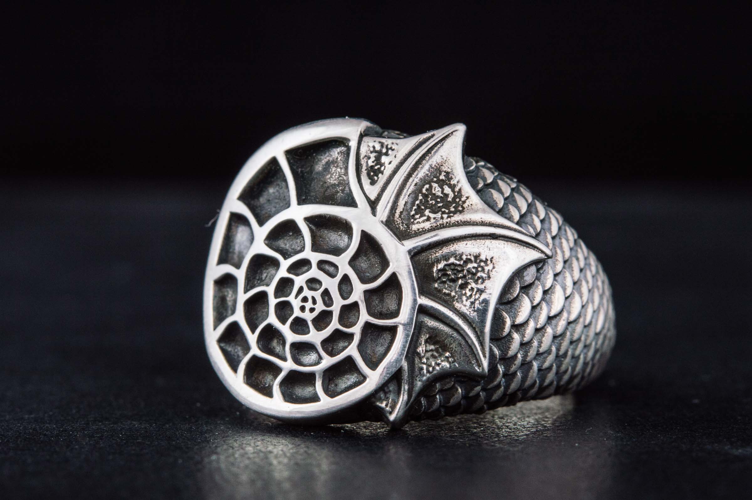 Shell Symbol Ring Sterling Silver Handcrafted Jewelry - vikingworkshop