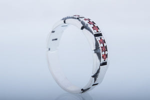 Handmade Ring with red Cubic Zirconia Sterling Silver Jewelryv - vikingworkshop