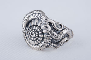 Handcrafted Shell Ring Sterling Silver Unique Jewelry - vikingworkshop