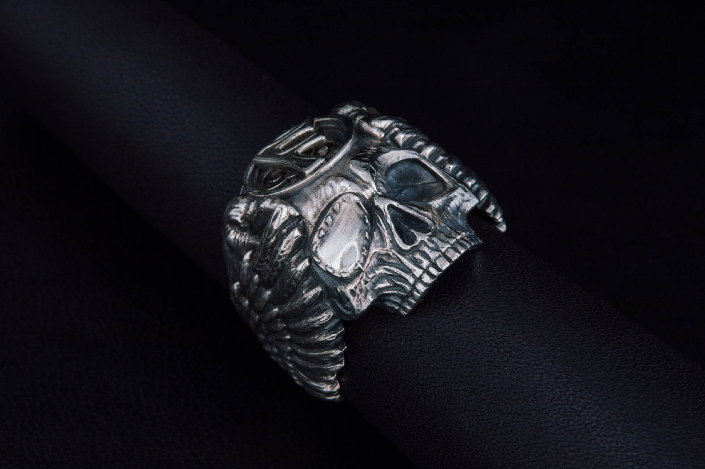 Odin Ring with Ansuz Rune Symbol Ring Sterling Silver Unique Handmade Jewelry - vikingworkshop