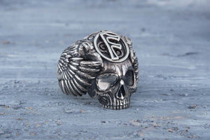 Odin Ring with Ansuz Rune Symbol Ring Sterling Silver Unique Handmade Jewelry - vikingworkshop