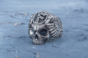 Odin Ring with Ansuz Rune Symbol Ring Sterling Silver Unique Handmade Jewelry - vikingworkshop