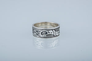 Aztec Bird Ornament Ring Sterling Silver Jewelry - vikingworkshop