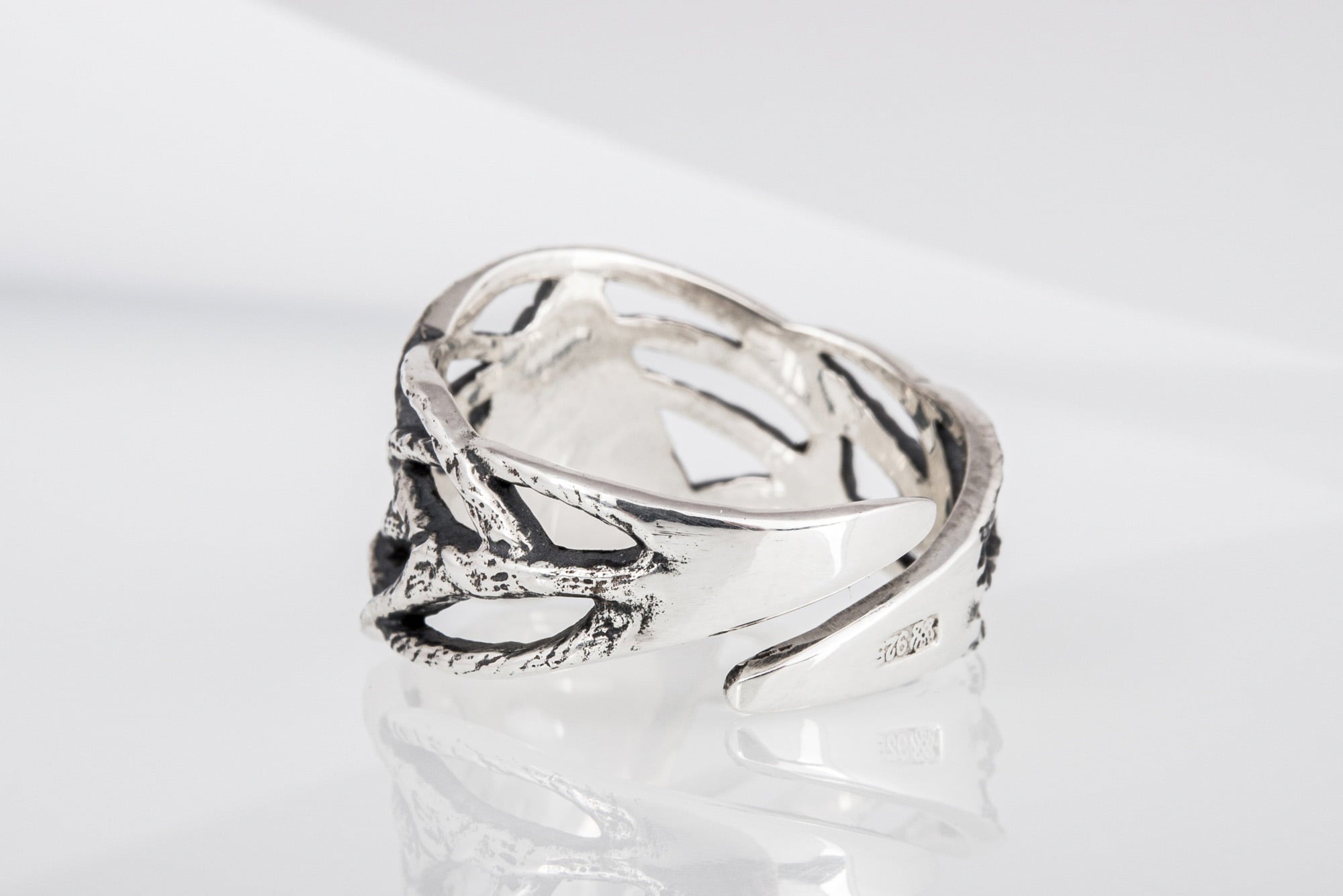 Ring with Valknut Sterling Silver Handmade Jewelry - vikingworkshop