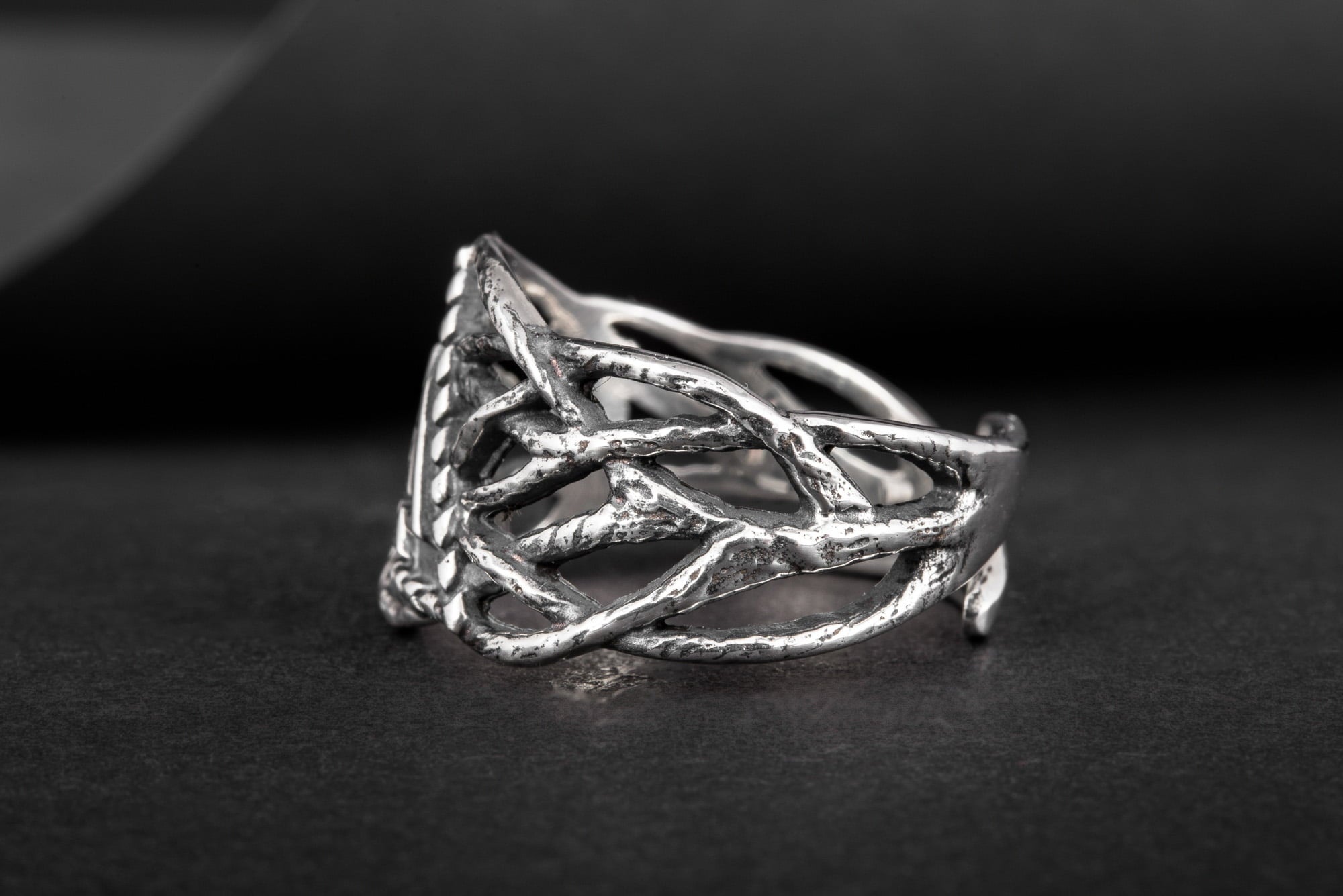 Ring with Valknut Sterling Silver Handmade Jewelry - vikingworkshop