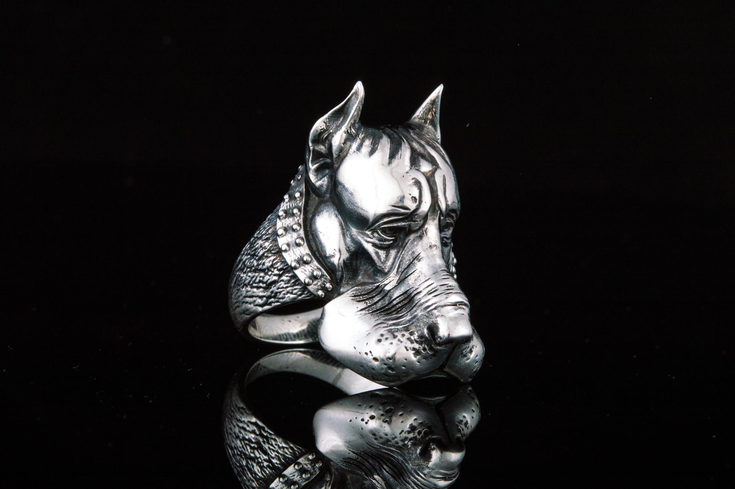 Ring with Dog Sterling Silver Handmade Jewelry