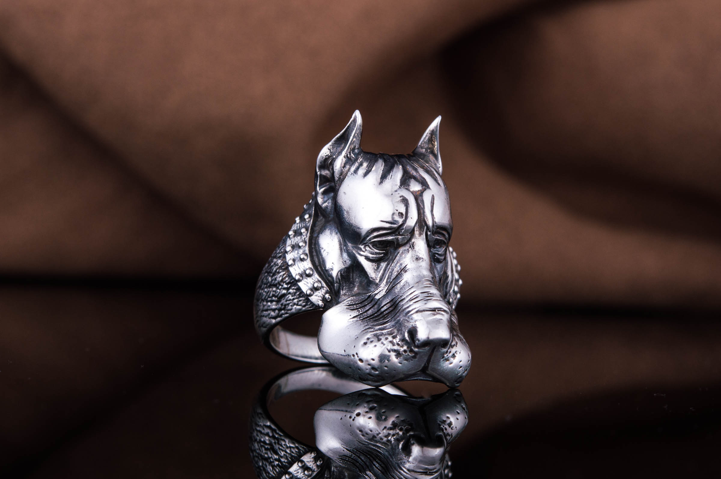 Ring with Dog Sterling Silver Handmade Jewelry - vikingworkshop