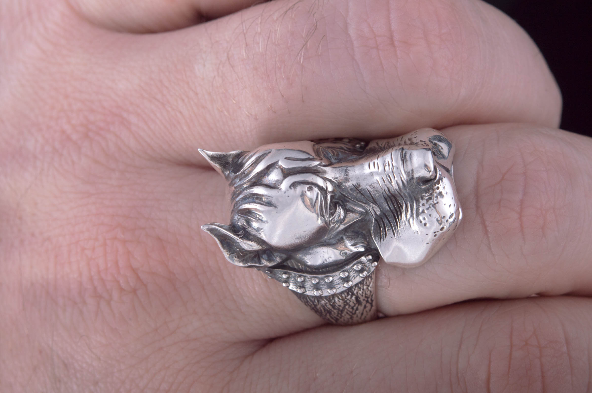 Ring with Dog Sterling Silver Handmade Jewelry - vikingworkshop