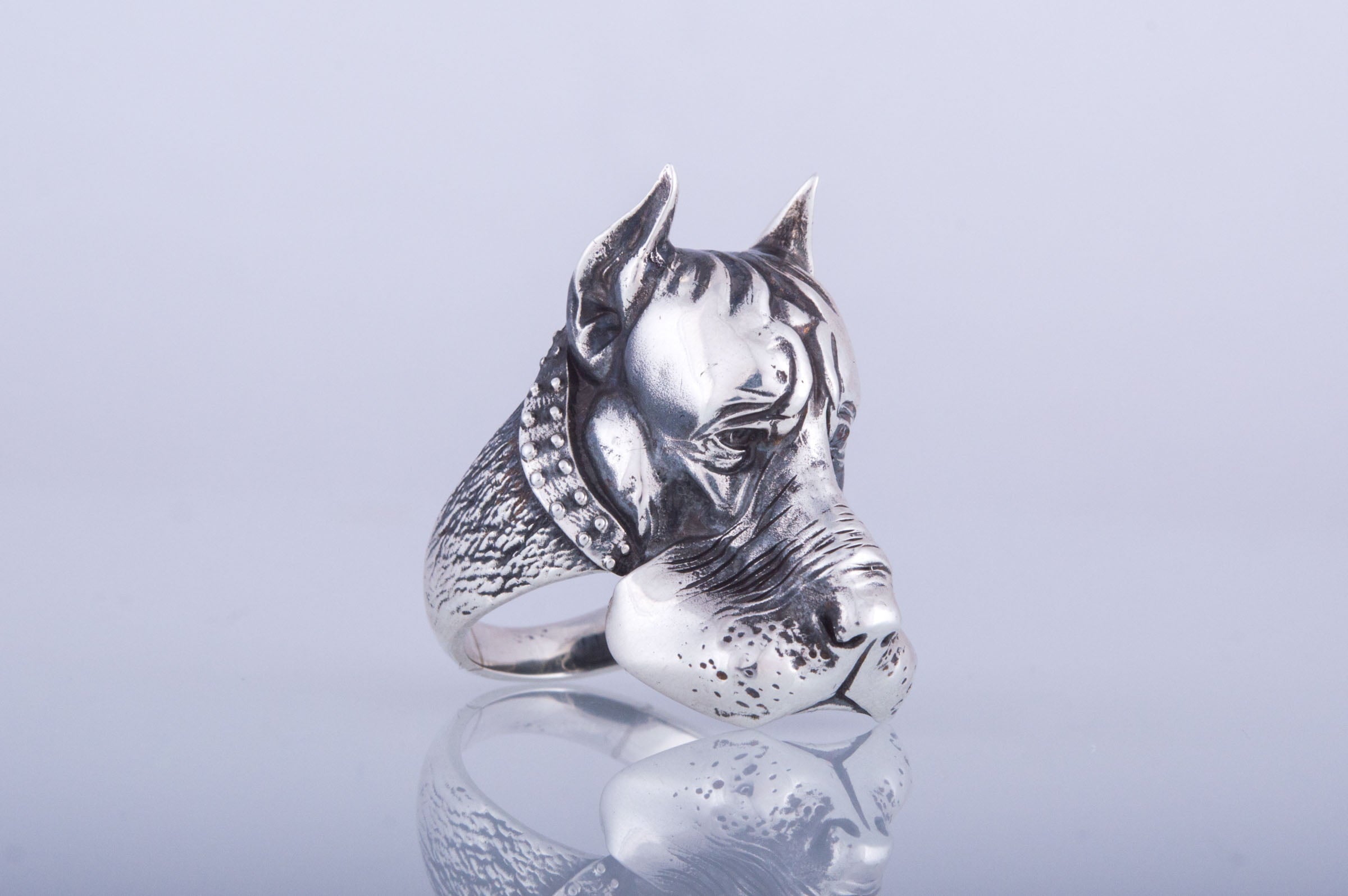 Ring with Dog Sterling Silver Handmade Jewelry - vikingworkshop