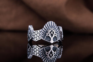 Yggdrasil Ring Sterling Silver Handmade Jewelry - vikingworkshop