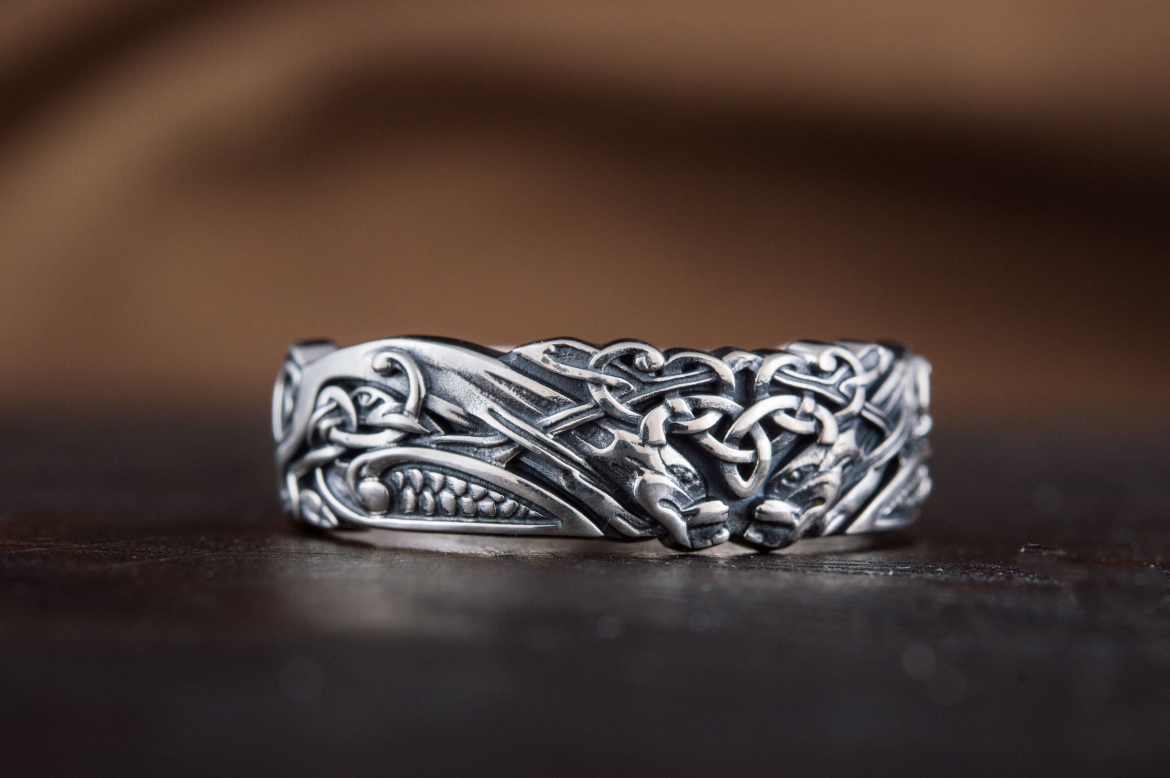 Ornament Handmade Ring Sterling Silver Jewelry - vikingworkshop