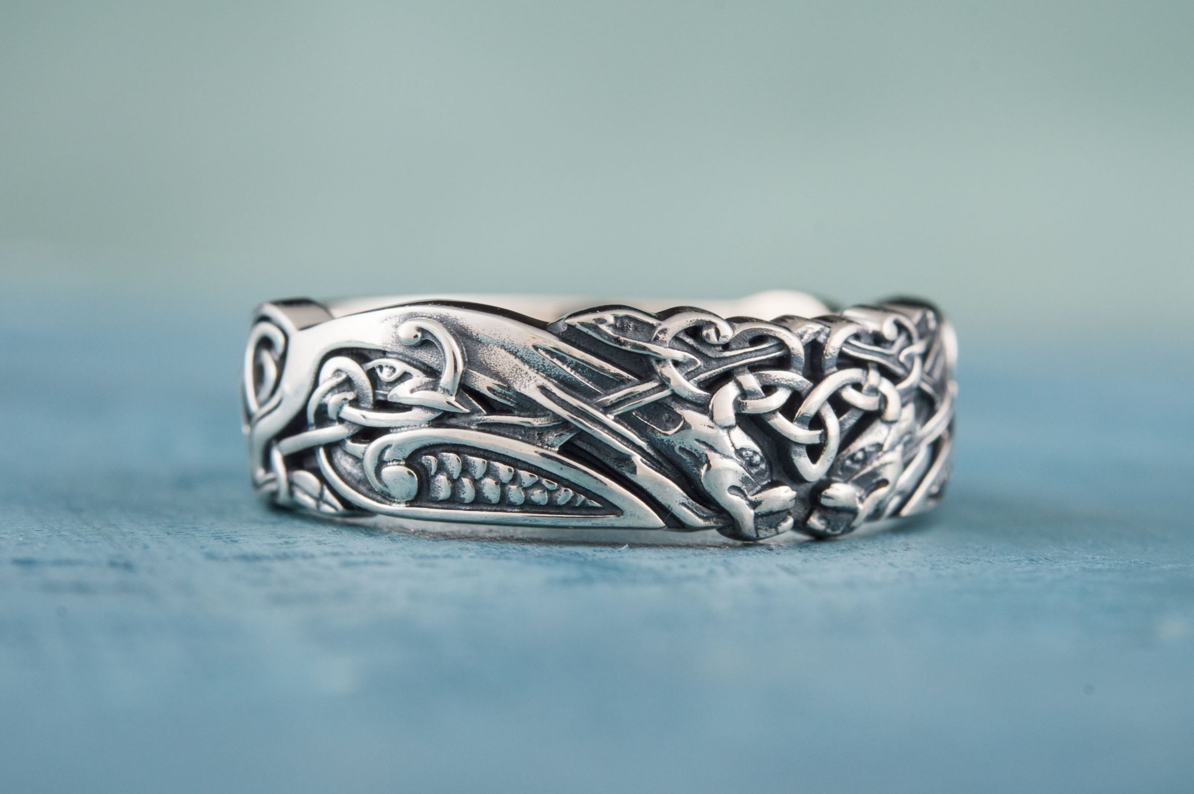 Ornament Handmade Ring Sterling Silver Jewelry - vikingworkshop