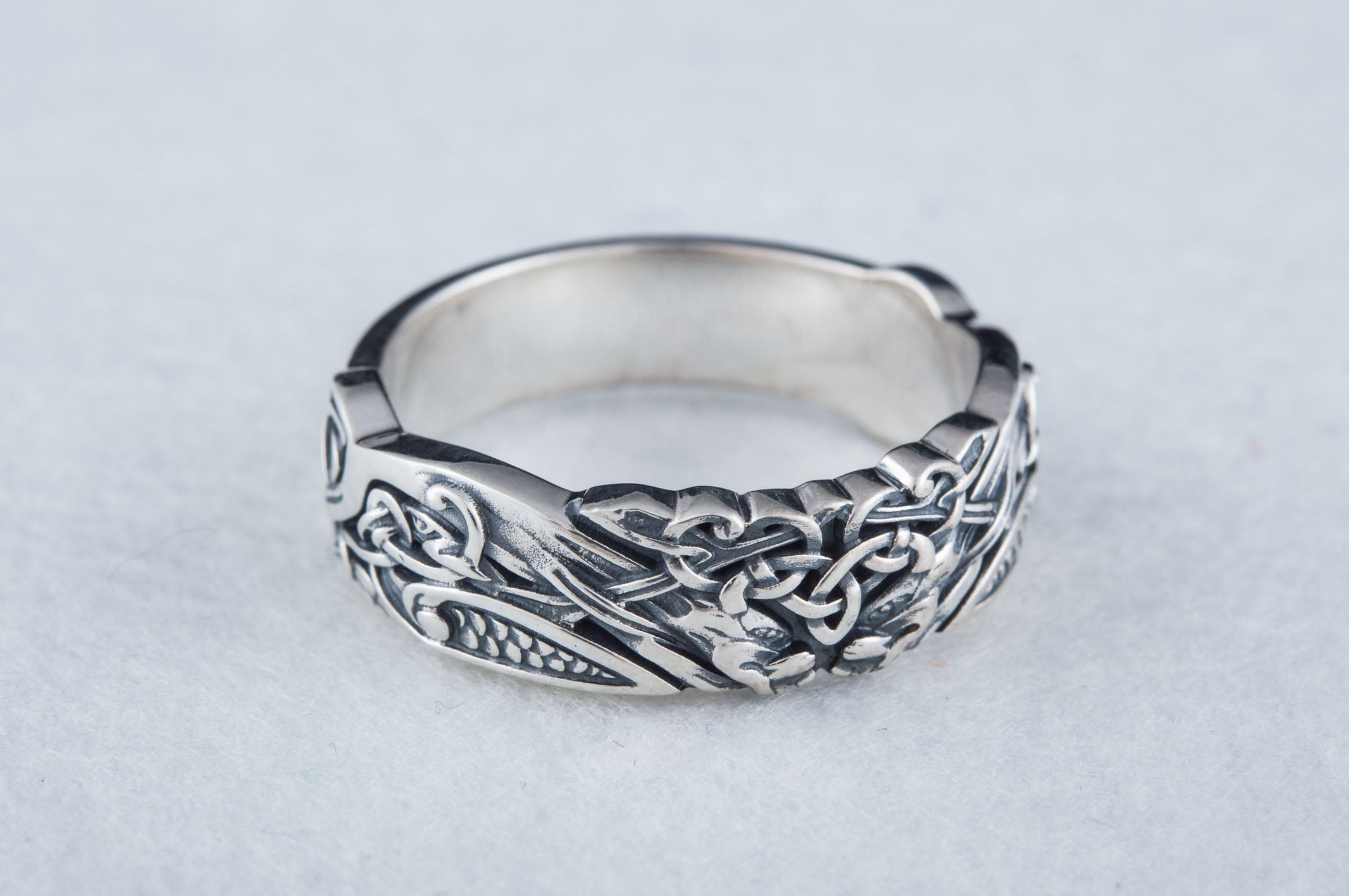 Ornament Handmade Ring Sterling Silver Jewelry - vikingworkshop