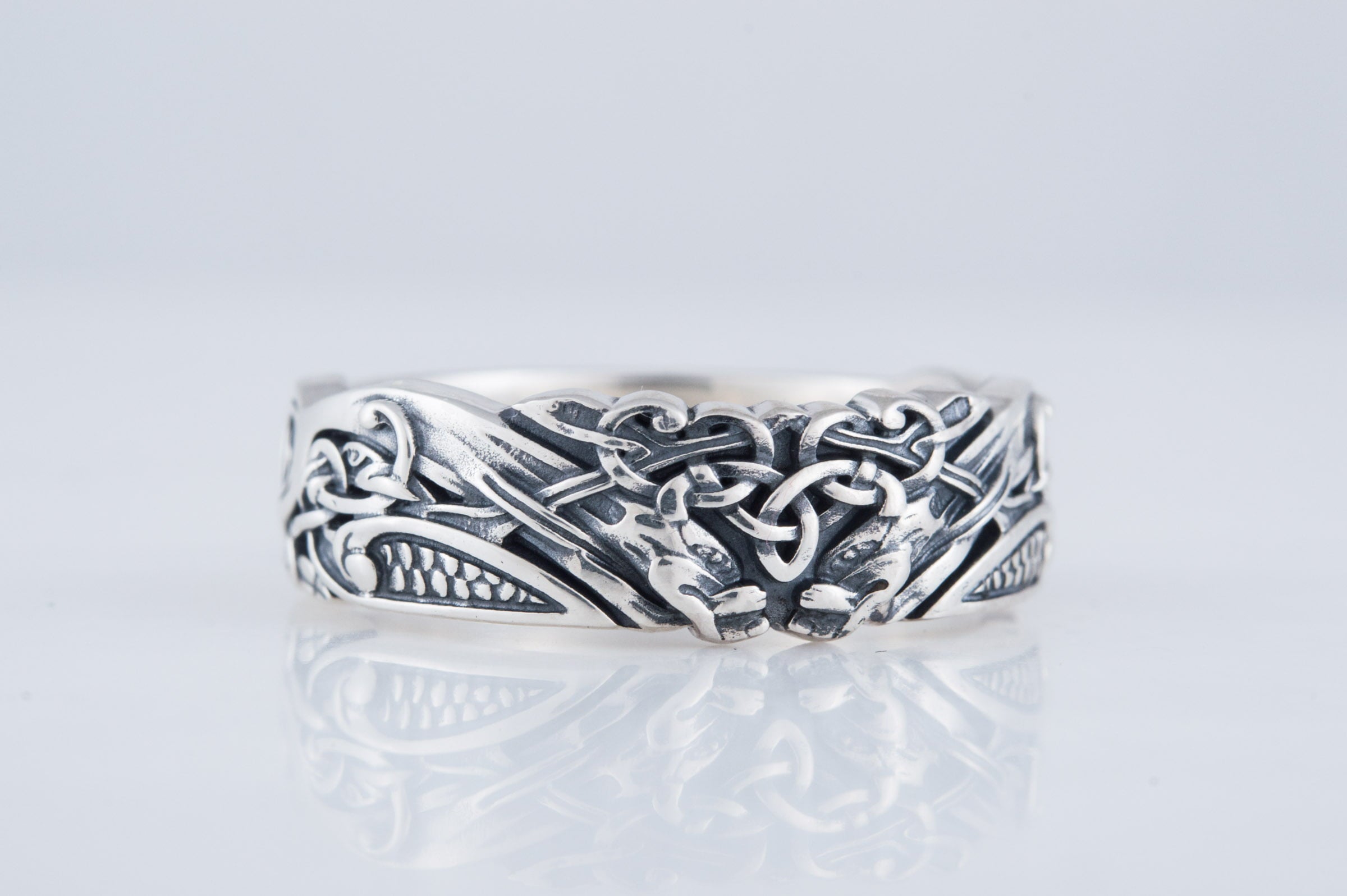 Ornament Handmade Ring Sterling Silver Jewelry - vikingworkshop