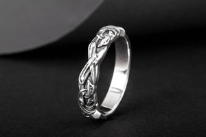 Ring with Viking Ornament Sterling Silver Jewelry - vikingworkshop