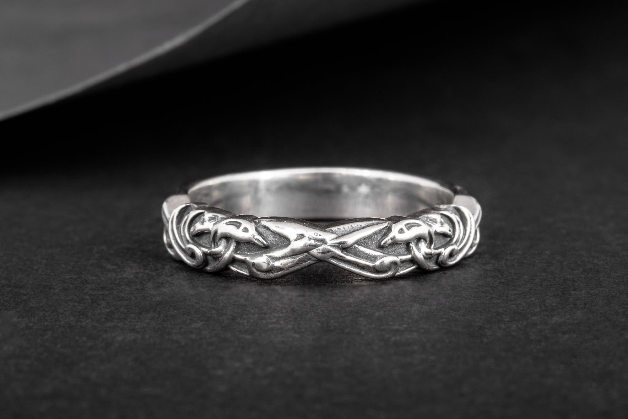 Ring with Viking Ornament Sterling Silver Jewelry - vikingworkshop