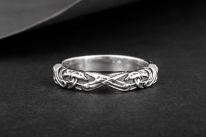 Ring with Viking Ornament Sterling Silver Jewelry - vikingworkshop