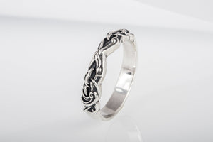 Ring with Viking Ornament Sterling Silver Jewelry - vikingworkshop