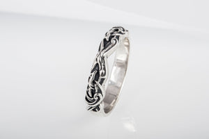 Ring with Viking Ornament Sterling Silver Jewelry - vikingworkshop