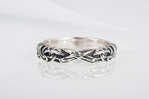 Ring with Viking Ornament Sterling Silver Jewelry - vikingworkshop