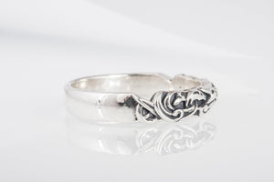 Ring with Viking Ornament Sterling Silver Jewelry - vikingworkshop