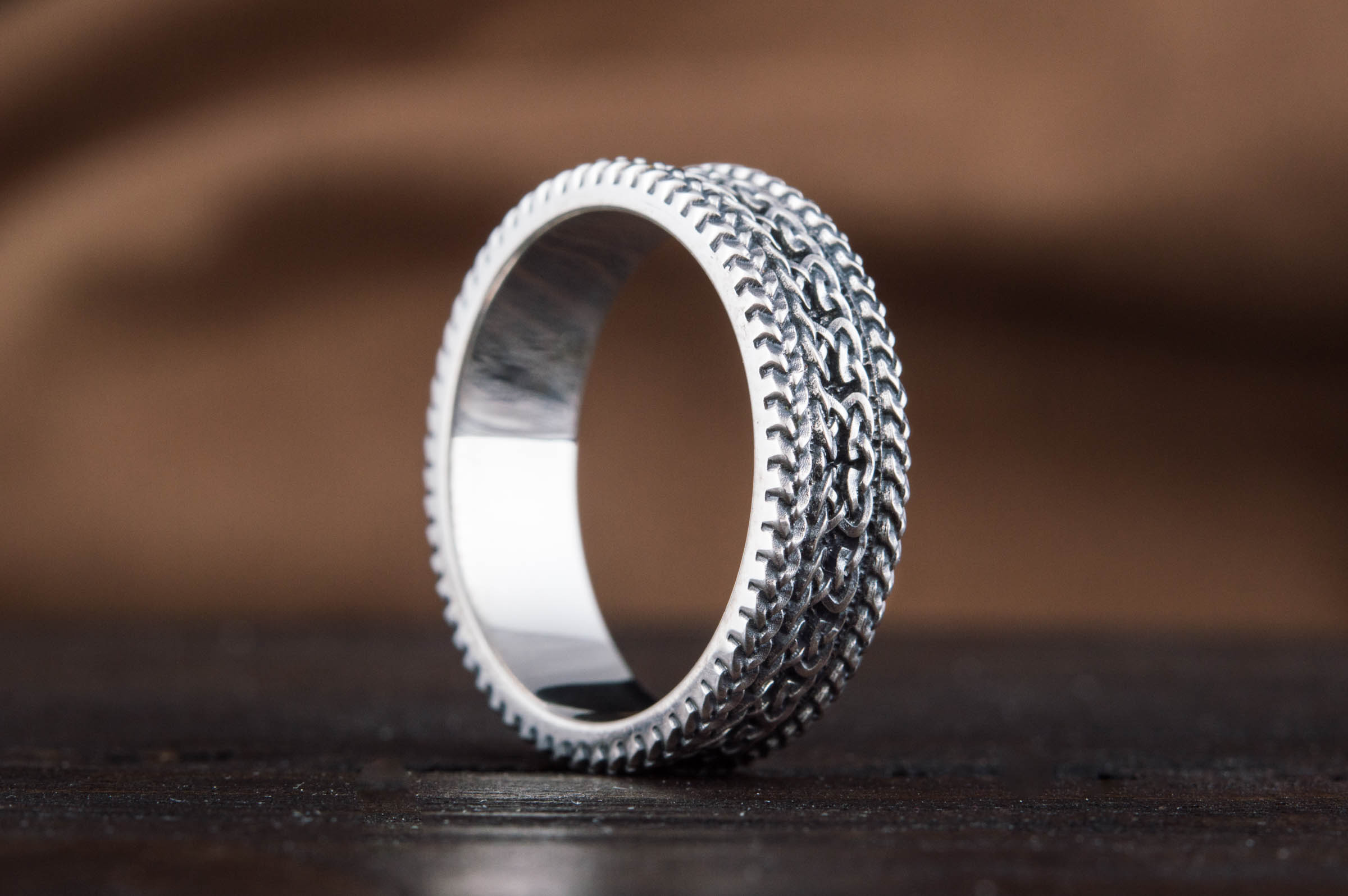 Ring with Ornament Sterling Silver Handcrafted Jewelry - vikingworkshop