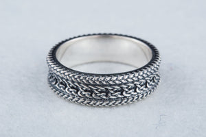 Ring with Ornament Sterling Silver Handcrafted Jewelry - vikingworkshop