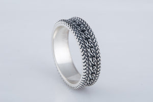 Ring with Ornament Sterling Silver Handcrafted Jewelry - vikingworkshop