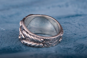 925 Silver Ring with Raido rune and celtic ornament, unique handmade jewelry - vikingworkshop