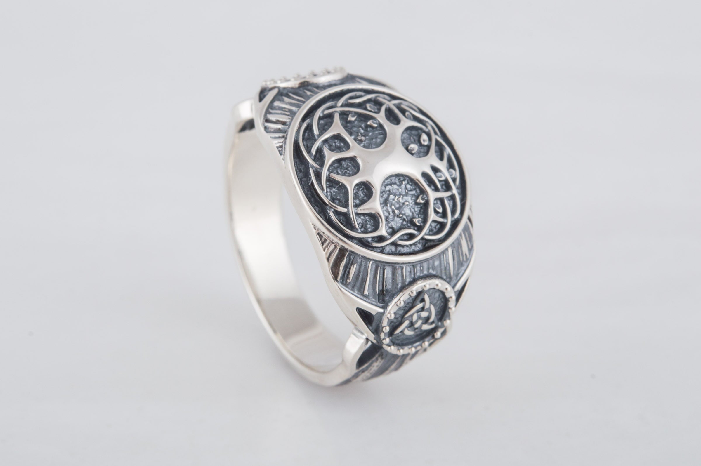 Yggdrasil Symbol Ring Sterling Silver Handmade Viking Jewelry - vikingworkshop