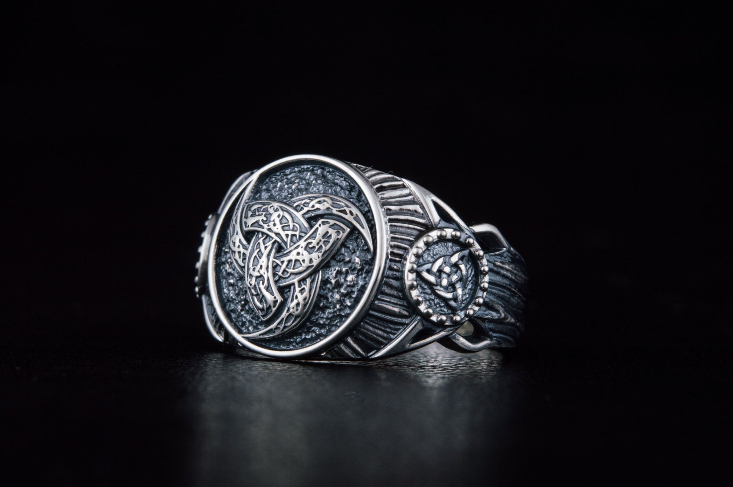 Odin Horn Symbol Ring Sterling Silver Handmade Viking Jewelry - vikingworkshop