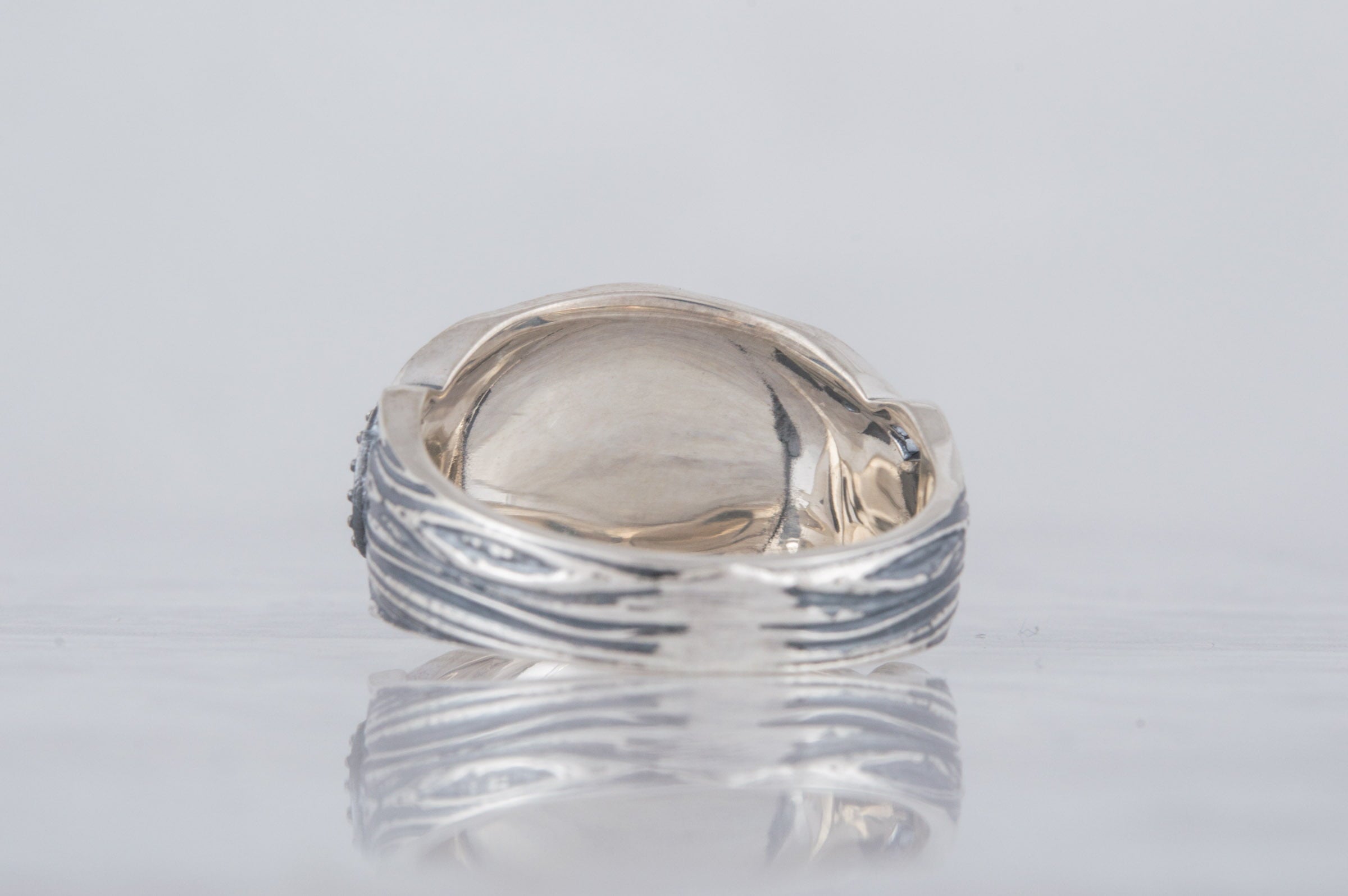 Raven Symbol Ring Sterling Silver Handmade Viking Jewelry - vikingworkshop