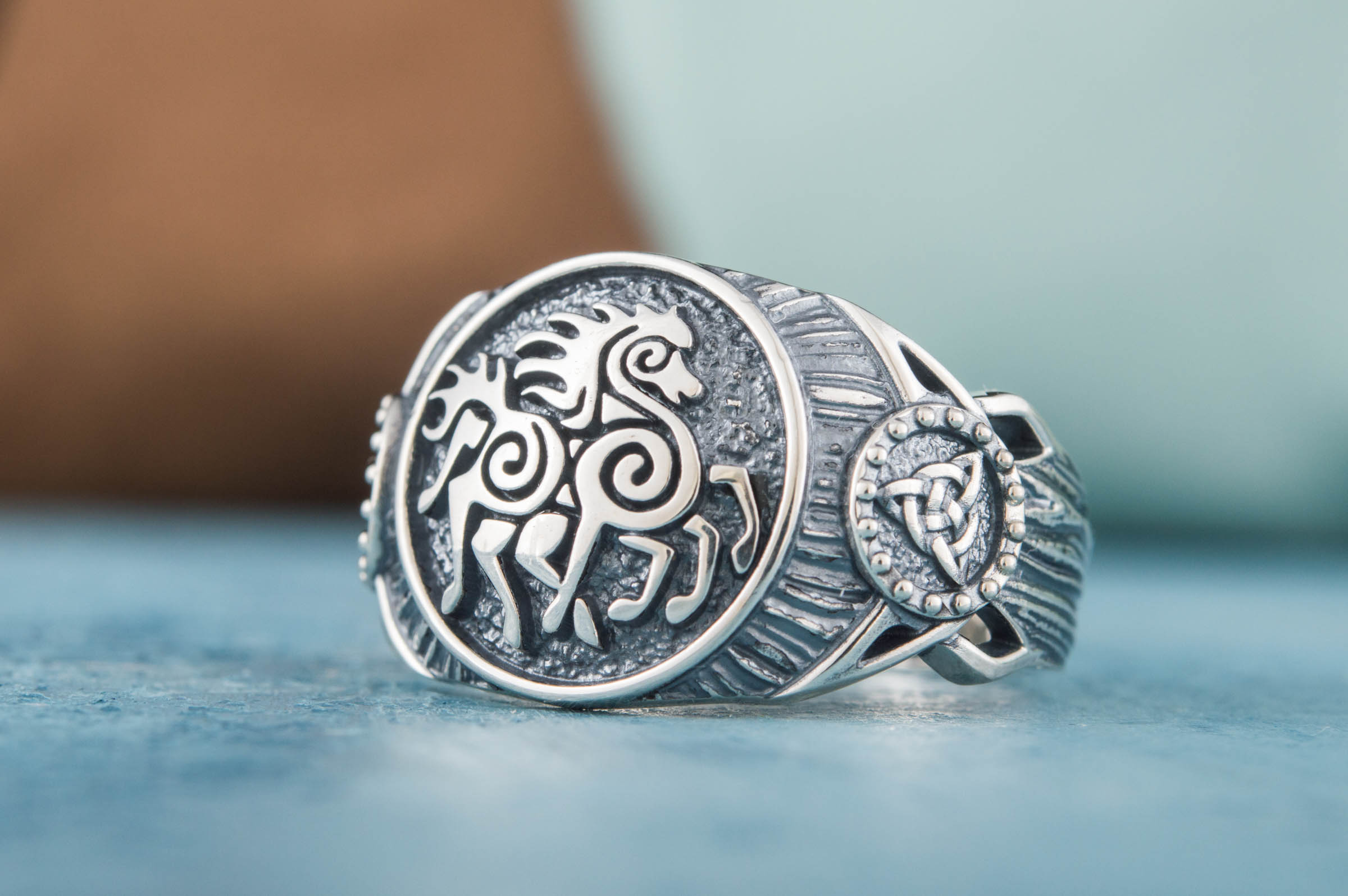 Sleipnir Symbol Ring Sterling Silver Handmade Viking Jewelry - vikingworkshop