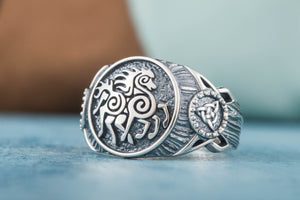 Sleipnir Symbol Ring Sterling Silver Handmade Viking Jewelry - vikingworkshop