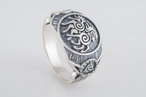 Sleipnir Symbol Ring Sterling Silver Handmade Viking Jewelry - vikingworkshop