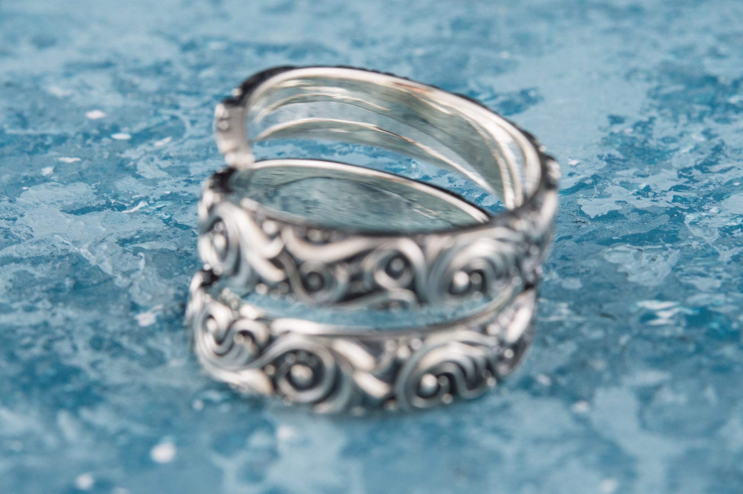 Snake Style Ring with Ornament Sterling Silver Handmade Jewelry - vikingworkshop