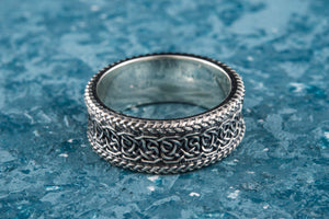 Norse Ornament Ring Sterling Silver Handmade Viking Jewelry - vikingworkshop