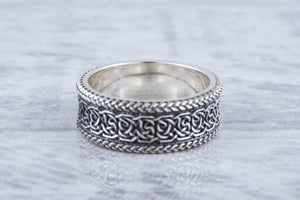 Norse Ornament Ring Sterling Silver Handmade Viking Jewelry - vikingworkshop