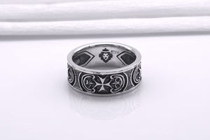 Sterling Silver Maltese Cross Ring, Handcrafted Men Jewelry - vikingworkshop