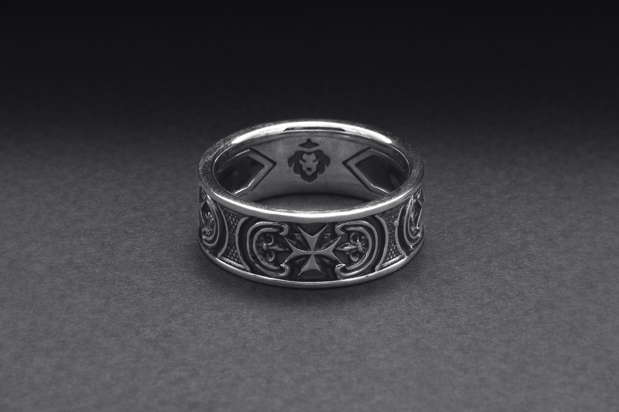 Sterling Silver Maltese Cross Ring, Handcrafted Men Jewelry - vikingworkshop