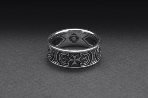 Sterling Silver Maltese Cross Ring, Handcrafted Men Jewelry - vikingworkshop