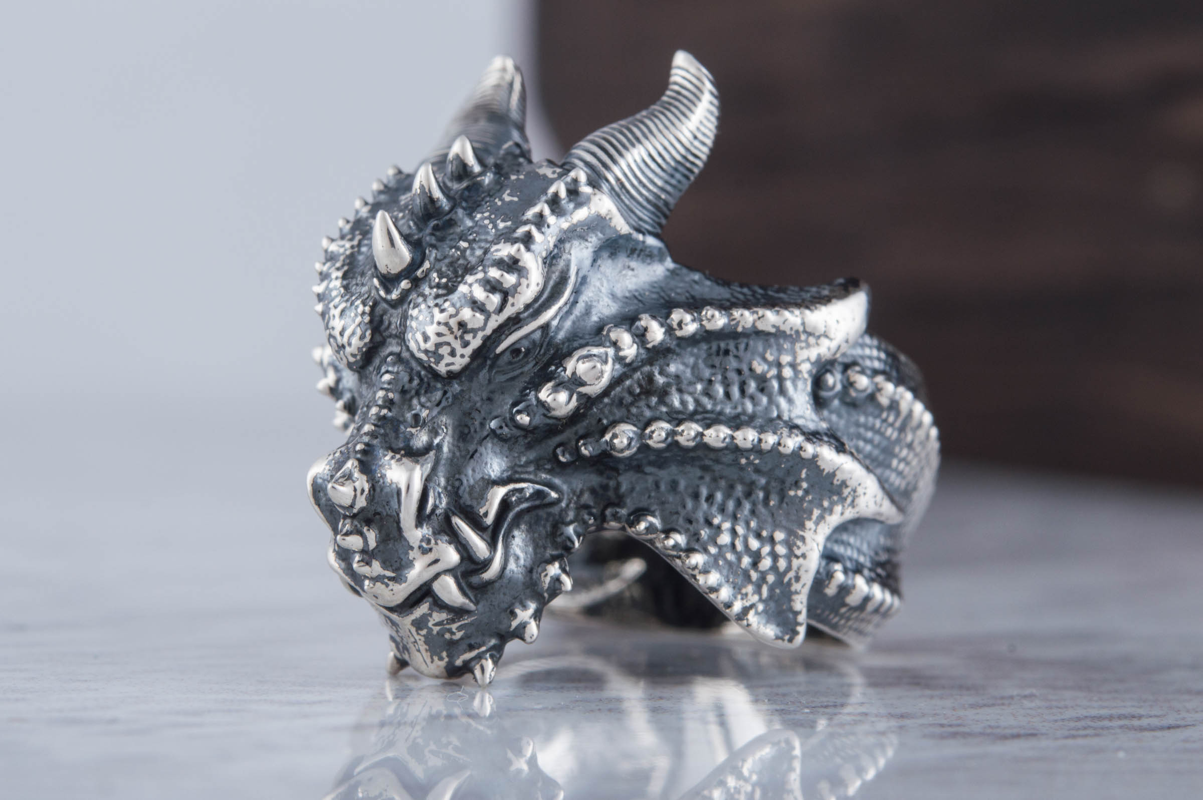 Dragon Ring Sterling Silver Handmade Jewelry - vikingworkshop