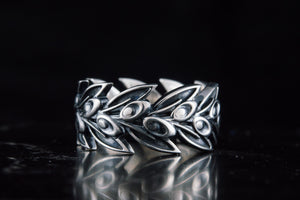 Leaf Ring Sterling Silver Handmade Jewelry - vikingworkshop