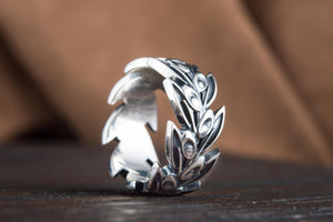 Leaf Ring Sterling Silver Handmade Jewelry - vikingworkshop