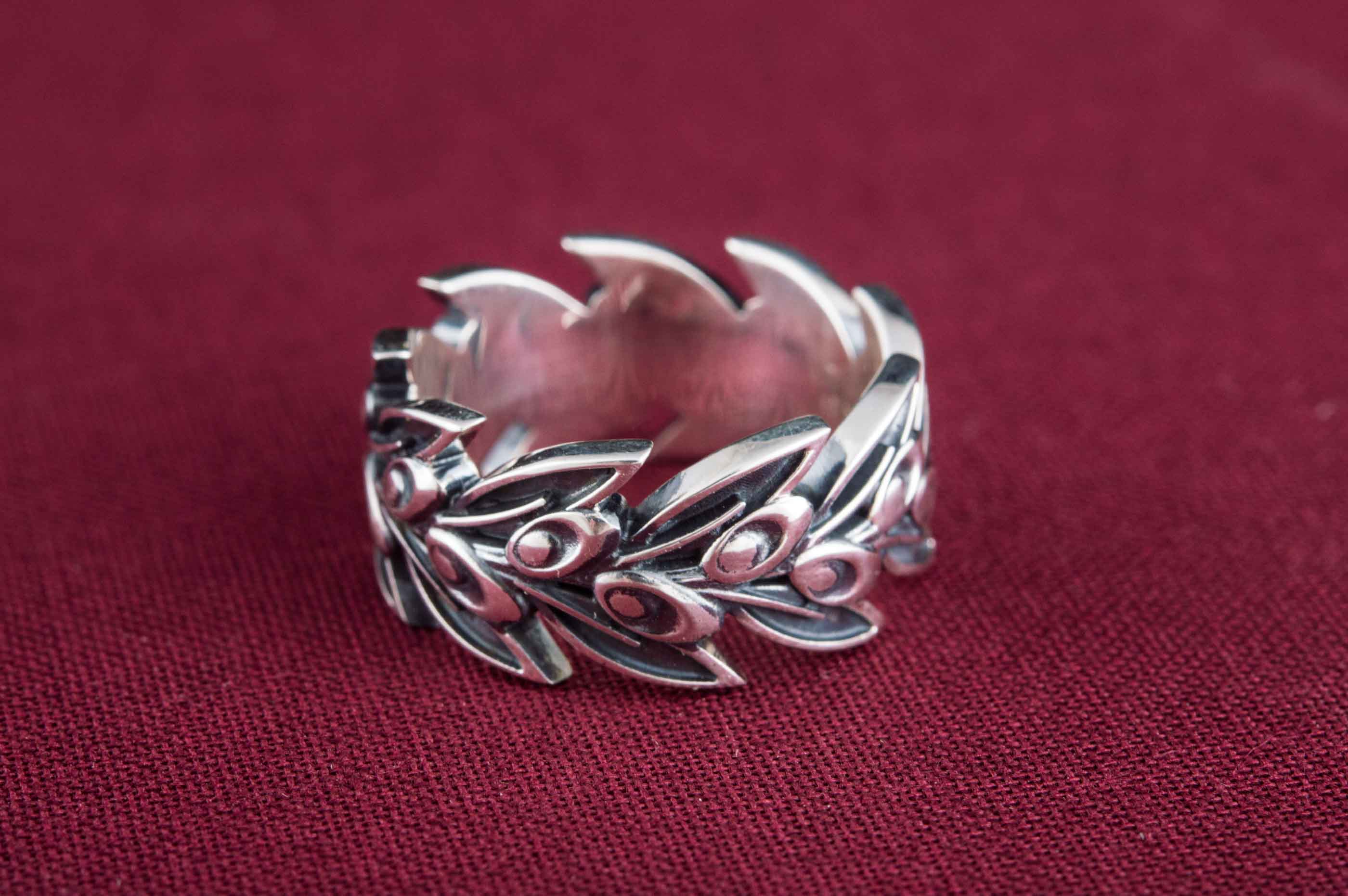 Leaf Ring Sterling Silver Handmade Jewelry - vikingworkshop