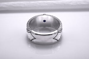 Sterling Silver Band Ring with Unique Pattern, Handcrafted Men Jewelry - vikingworkshop