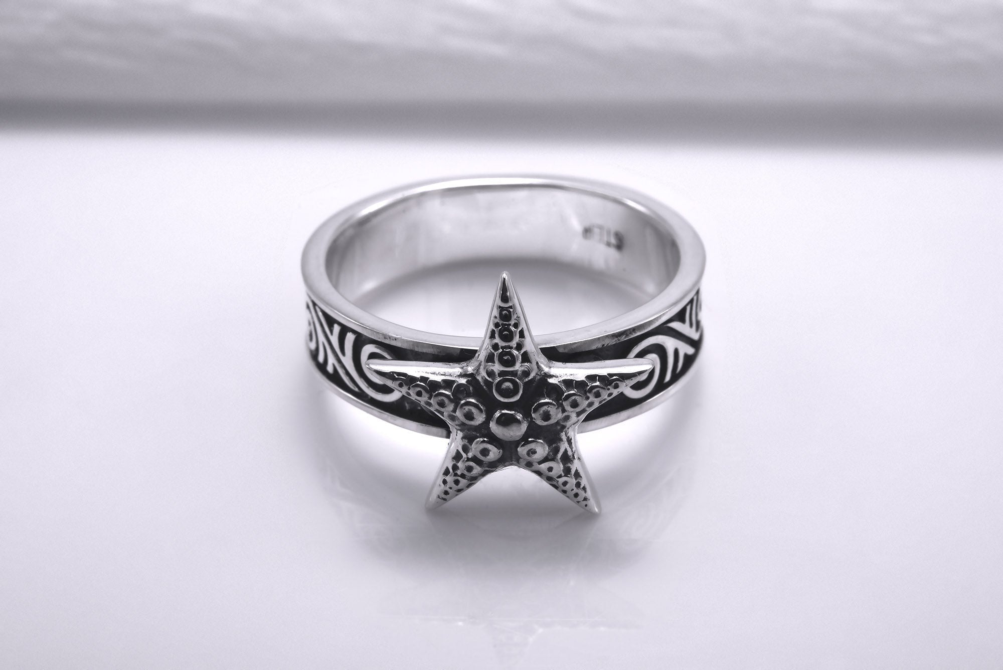 Sterling Silver Starfish Ring, Handmade Ocean Jewelry