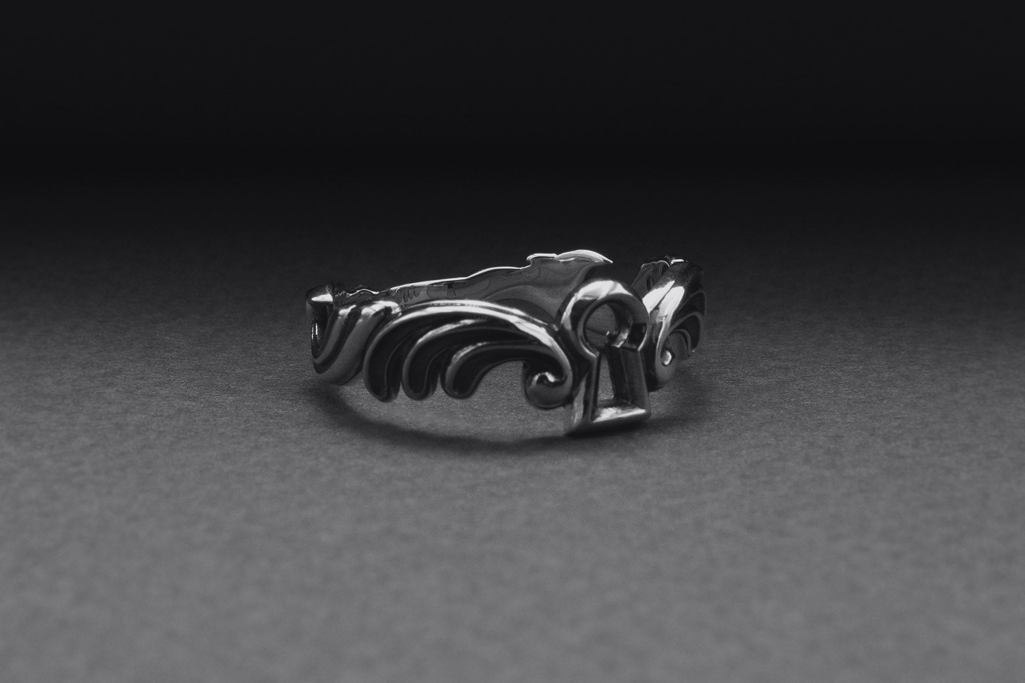 Sterling Silver Keyhole Band Ring, Handcrafted Fashion Jewelry - vikingworkshop