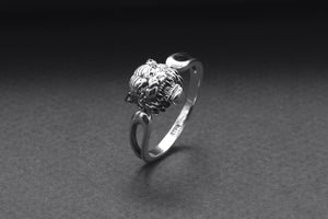 925 Silver Tiger Ring, Handmade Animal Jewelry - vikingworkshop